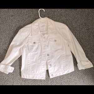 Ann Taylor loft white denim jacket